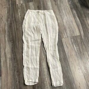 CP Shades white striped Hampton linen pant XS